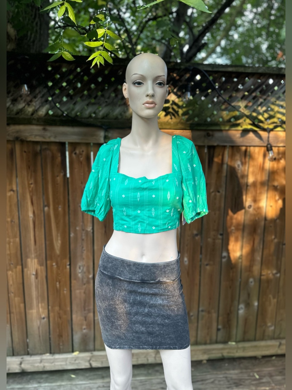 Square-Neck Boho Belly Top